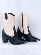 Bota Country Creme/Preto Vizzano