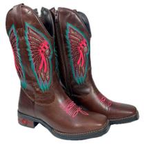 Bota Country Feminina Texana Bico Quadrado Com Brilho Apache Bota Country Feminina Texana Bico Quadrado Com Brilho Apache