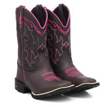 Bota Country Feminina Texana Boiadeira Cano Alto Montaria de Couro Brete Boots