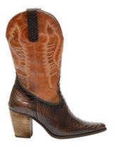 Bota Country Feminina Texana Bordada Bico Fino - Escrete