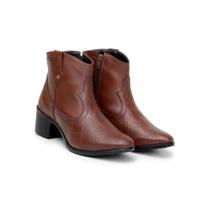 Bota country feminina texana cano curto coturno couro legitimo confortavel 33 ao 40