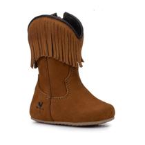 Bota Country Infantil Com Franja Nobuck Castor-Caminhos da Roça
