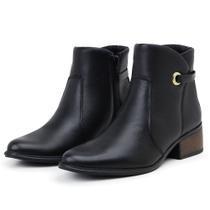 Bota Country Luxo Montaria Cano Baixo de Couro, Salto de 2 cm Mod.1240 Pelica