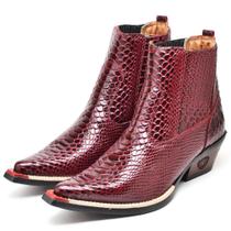 Bota Country Masculina Couro Bico Fino Cano Médio Estilo