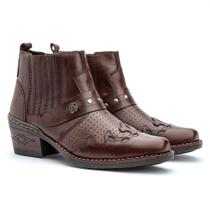 Bota Country Masculina Couro Cano Baixo Conforto Casual