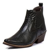 Bota Country Masculina Couro Cobra Bico Fino Texana
