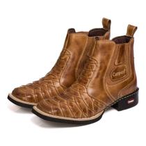 Bota Country Masculina Couro Escamada Cano Curto Cowboy Bota Country Masculina Couro Escamada Cano Curto Cowboy