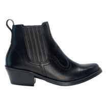 Bota Country Masculina Couro Preta Lisa Cano Curto Confort Bota Country Masculina Couro Preta Lisa Cano Curto Confort