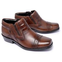 Bota Country Masculina de Couro Ref. 71115 Cano Curto Cor Café