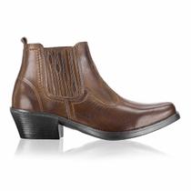 Bota Country Masculina em Couro Café Bico Fino Kapell