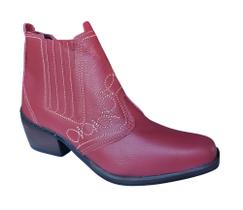 Bota Country Masculina Feminina Unisex Botina Cowboy Vaquejada Vaqueiro Couro Marca Modelo Ref 3636