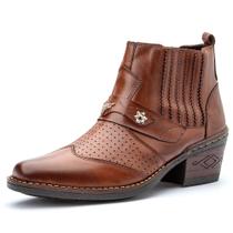 Bota country pierrô conforto lisa couro legítimo cor whisky