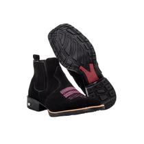 Bota Country Texana Feminino Texas Gold de Couro Preto Nobuck Bota Country Texana Feminino Texas Gold de Couro Preto Nobuck