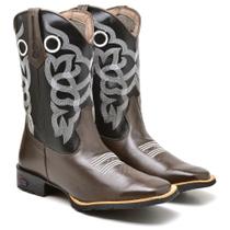 Bota Country Texana Masculina Couro Cano Alto Estilo