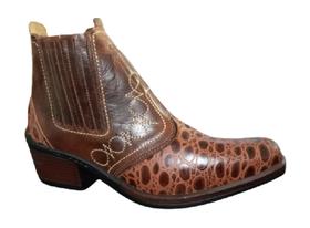 Bota Country Texana Masculina Duas 2 Cores Botina Agropecuaria Agronegocio Agronomia 3736 Marrom