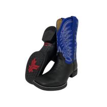 Bota Country Texana Masculina Goyazes - Preto/Azul REF - 211502-CF