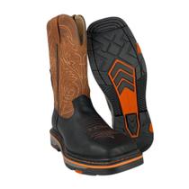 Bota Country Texana Masculina Original Goyazes B.Q. Couro Solado Work Ref. 217401-CK
