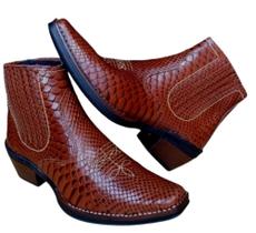 Bota Country Texana Modelo Anaconda Couro de Boi Legitimo Botina Marca Campolina 3331