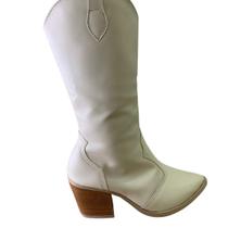 Bota Country Texana Western Off White Cano Medio Bota Country Texana Western Off White Cano Medio