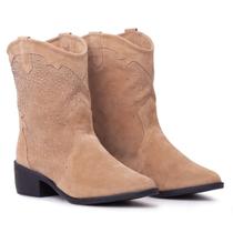Bota Country Western Camurça Hotfix brilhante Moda Fashion