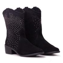 Bota Country Western Camurça Hotfix brilhante Moda Fashion Bota Country Western Camurça Hotfix brilhante Moda Fashion