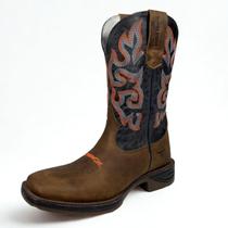 Bota Couro Bico Quadrado Solado Jump Masculina Texas Rodeo
