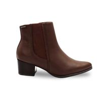 Bota Couro Bottero Bico Fino Salto Bloco Elástico Burnish Wood 349304