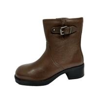 Bota Couro Café Cano Baixo Montaria Bottero Feminina