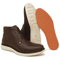 Bota Couro Coturno Galsax Masculino Casual Confort Cano Medio
