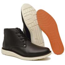 Bota Couro Coturno Galsax Masculino Casual Confort Cano Medio