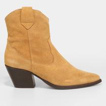 Bota Couro Country Shoestock Western Cano Baixo Feminina