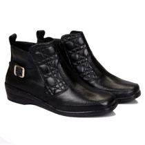 Bota Couro de Pelica - Cano Curto Suíça - Cor Wisk - Elisabete Guimarães