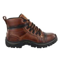 Bota Couro Legitimo Coturno Masculino Adventure Sola Antiderrapante Tratorado Café