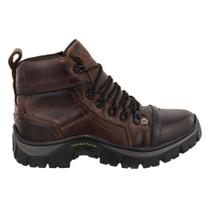 Bota Couro Legitimo Coturno Masculino Adventure Sola Antiderrapante Tratorado Marrom