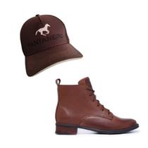 Bota couro legitimo montaria c cardaço + bone bordado Bota couro legitimo montaria c cardaço + bone bordado