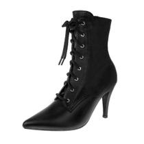 Bota Couro Legítimo Salto Alto Fino Cano Curto Bico Fino Luiza Sobreira Preta Mod. 2220 Bota Couro Legítimo Salto Alto Fino Cano Curto Bico Fino Luiza Sobreira Preta Mod. 2220