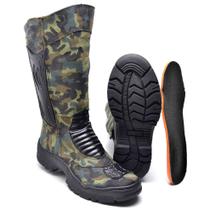 Bota Couro Militar Masculina Coturno Camuflada Exército - CMR Shoes