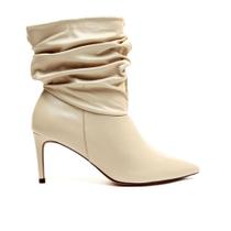 Bota Couro Off White Cano Curto Slouchy Cecconello 1869007-29