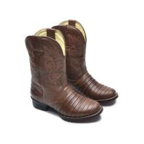 Bota Couro Texana Masculina Country Forro e Palmilha em Gel Conforto Agro Para Festa Rodeio