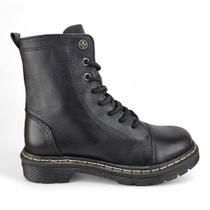 Bota Cravo e Canella 85653 coturno em couro com pesponto Bota Cravo e Canella 85653 coturno em couro com pesponto