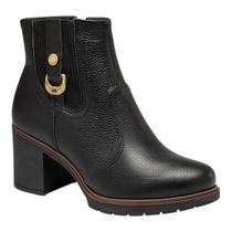 Bota Dakota Cano Baixo Salto Bloco D0393 Couro Preto