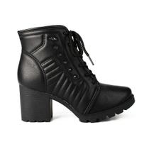 Bota Dakota Cano Curto Salto Médio Feminino Cor Preto