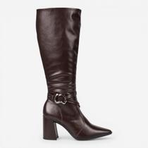 Bota Dakota Cano Longo Salto Bloco Marrom Bota Dakota Cano Longo Salto Bloco Marrom