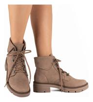 Bota Dakota Coturno Feminino Cadarço Couro Da131