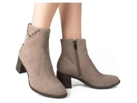 Bota Dakota Curta Feminina Couro Nobuck DA082