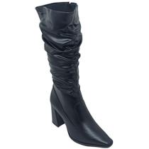 Bota Dakota Feminina Cano Franzido Salto 8cm Cor:PretoTamanho:38Gênero:Feminino