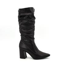 Bota Dakota Original D217 Salto Grosso Cano Longo Enrugada Feminino