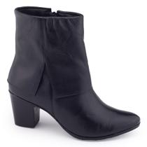Bota Dazzani 75084 couro cabra lisa salto bloco 6cm zíper Bota Dazzani 75084 couro cabra lisa salto bloco 6cm zíper