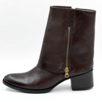 Bota Dazzani Vitelli Capa Cano Médio Salto Bloco Feminina Bota Dazzani Vitelli Capa Cano Médio Salto Bloco Feminina