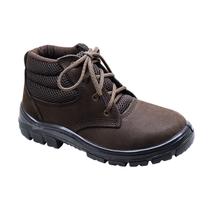 Bota de Amarrar Nobuck Bico Plástico Marrom Imbiseg